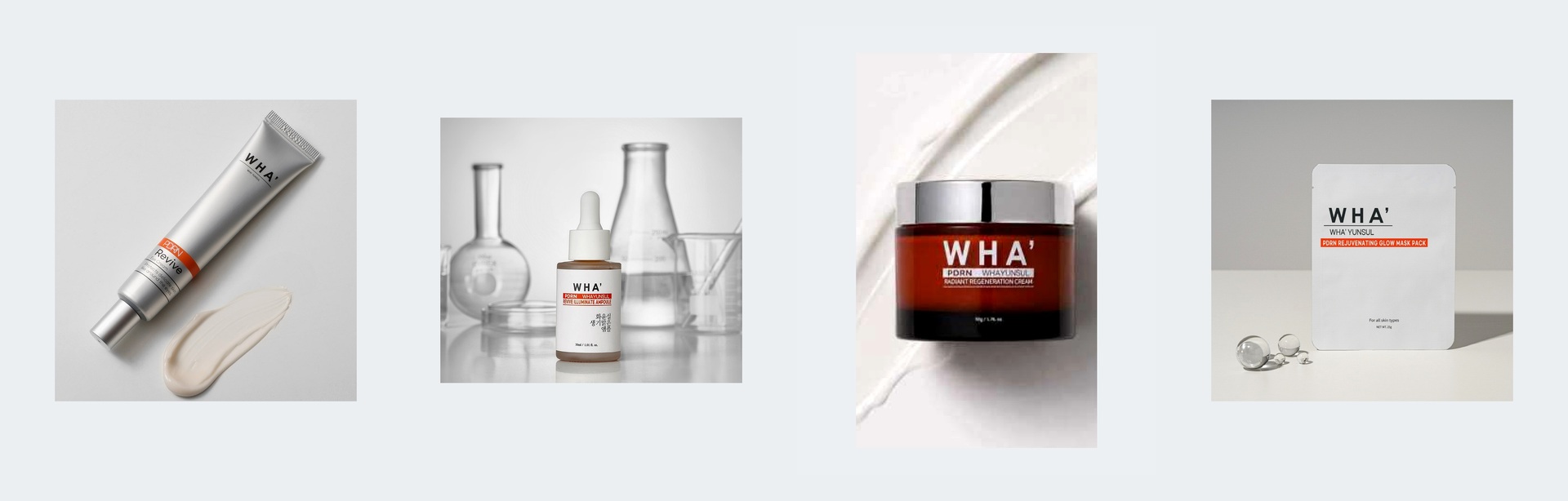 WHA'YUNSUL PDRN Care and Trouble Care product lineup